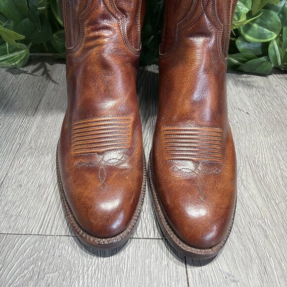 SAN ANTONIO LUCCHESE HANDMADE 7.5 AAA SEVILLE CORD BROWN MENS COWBOY BOOTS main image 5